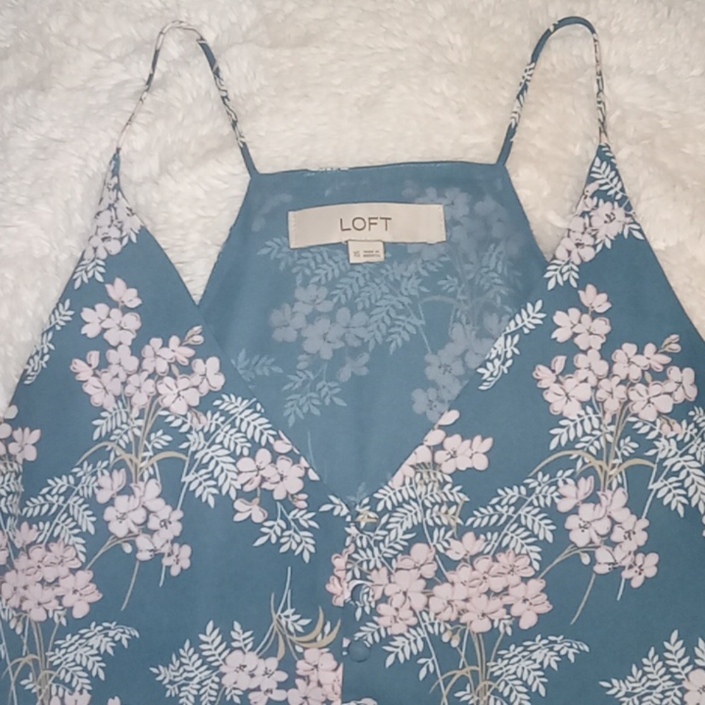 Loft size XS floral spaghetti strap top/Blouse.